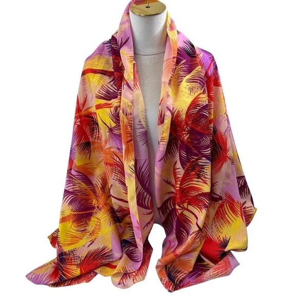 Huge Tropical Beach Wrap Coverup Scarf - Picture 1 of 8